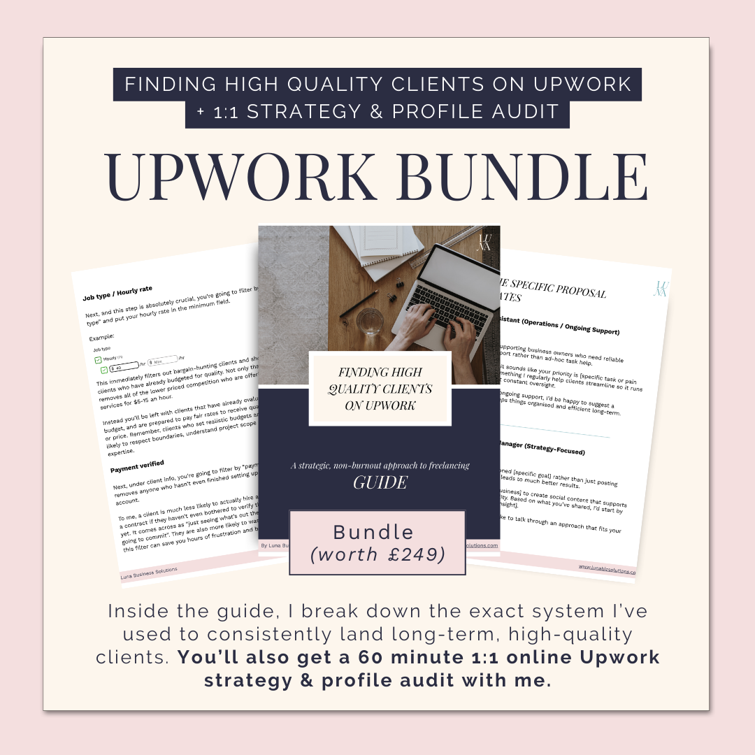 Upwork Bundle (Finding Client Guide + 1:1 Strategy Audit)